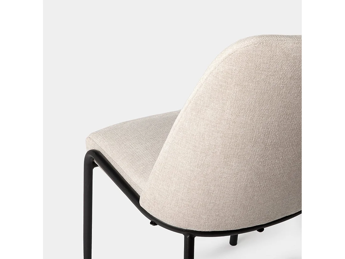 Chaise de salle à manger en tissu beige 50x88 cm-Deli