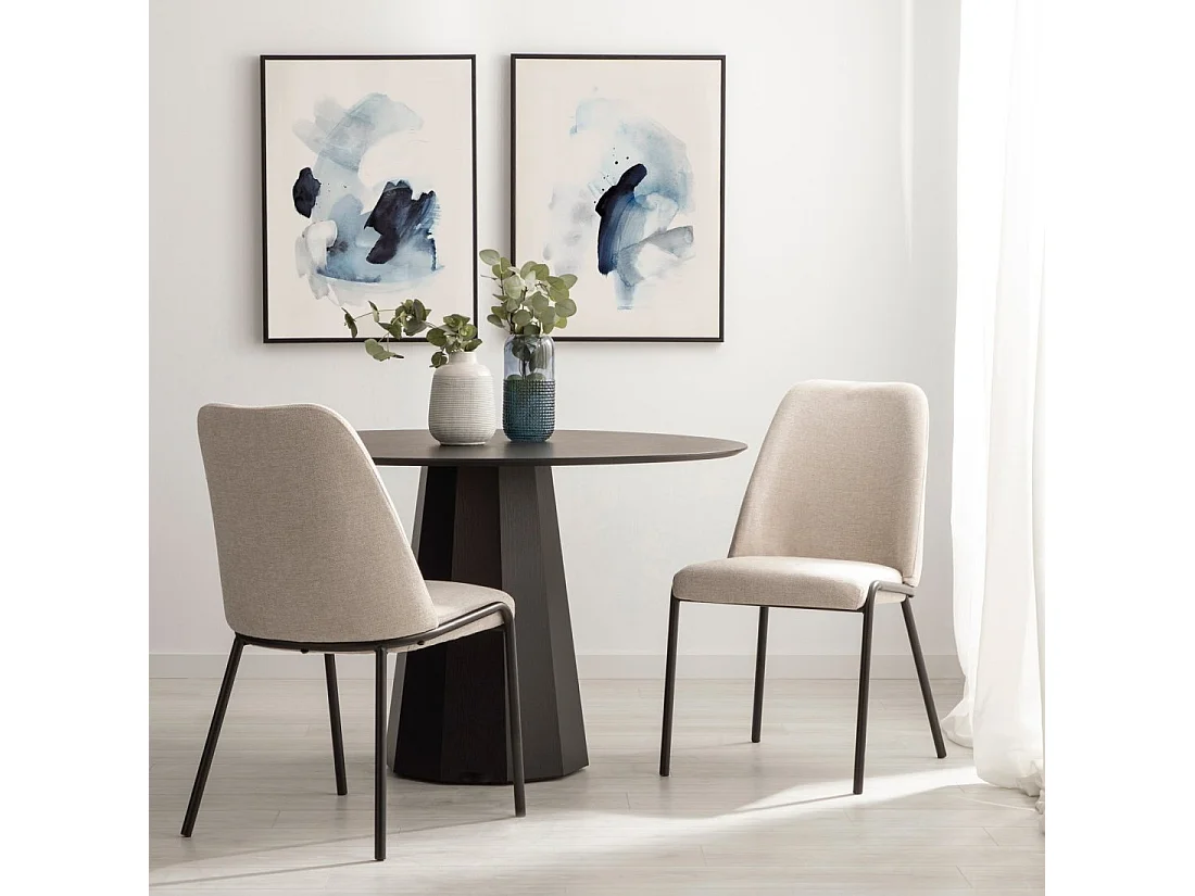 Silla de comedor de Tela Beige 88 x 50- Deli