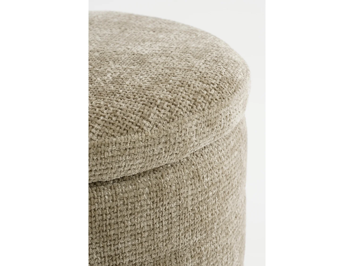 Opbergpoef van hout en schuim en polyester - 42 x 42 x 41 - Lichtgrijs -