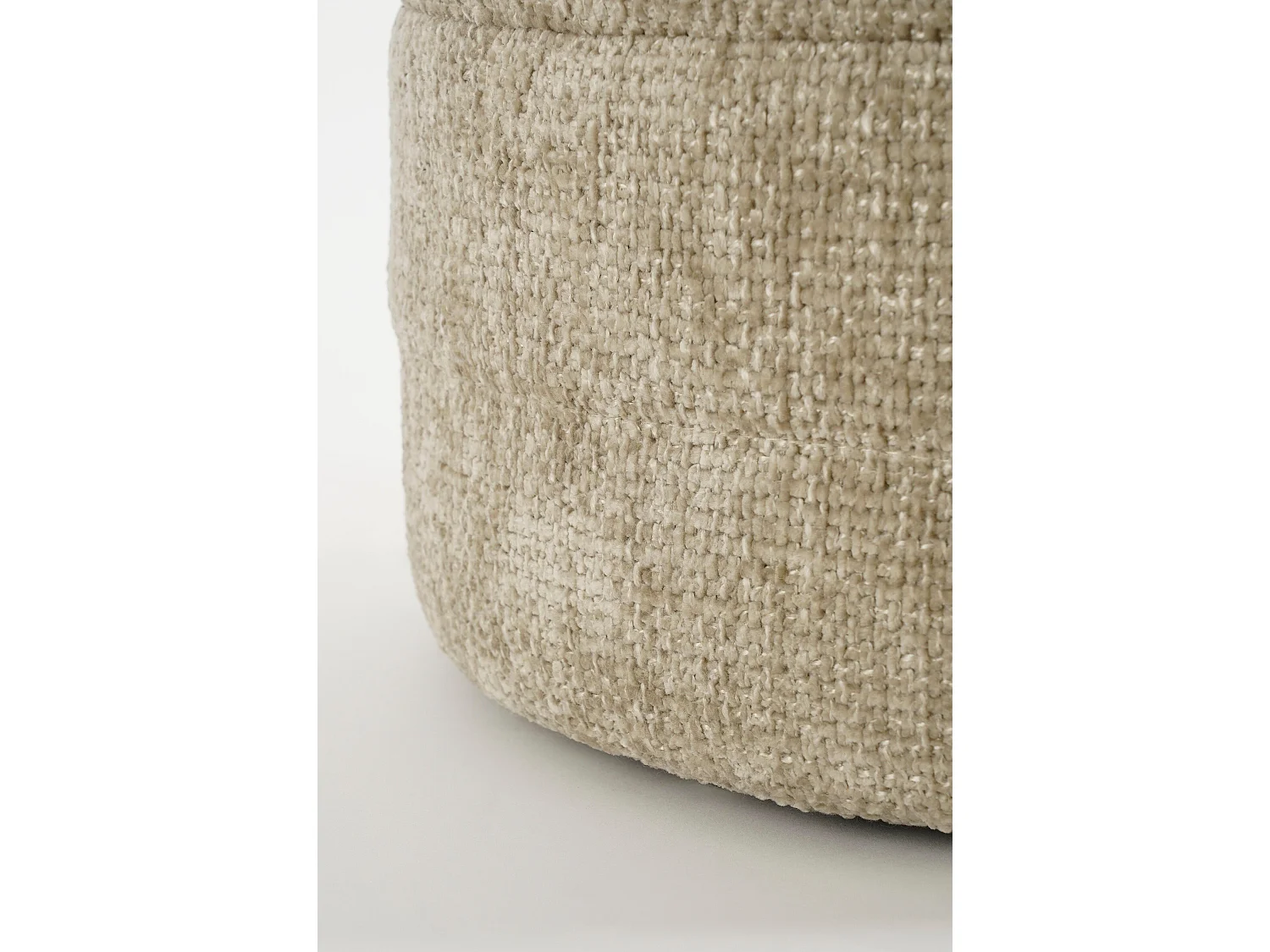 Opbergpoef van hout en schuim en polyester - 42 x 42 x 41 - Lichtgrijs -