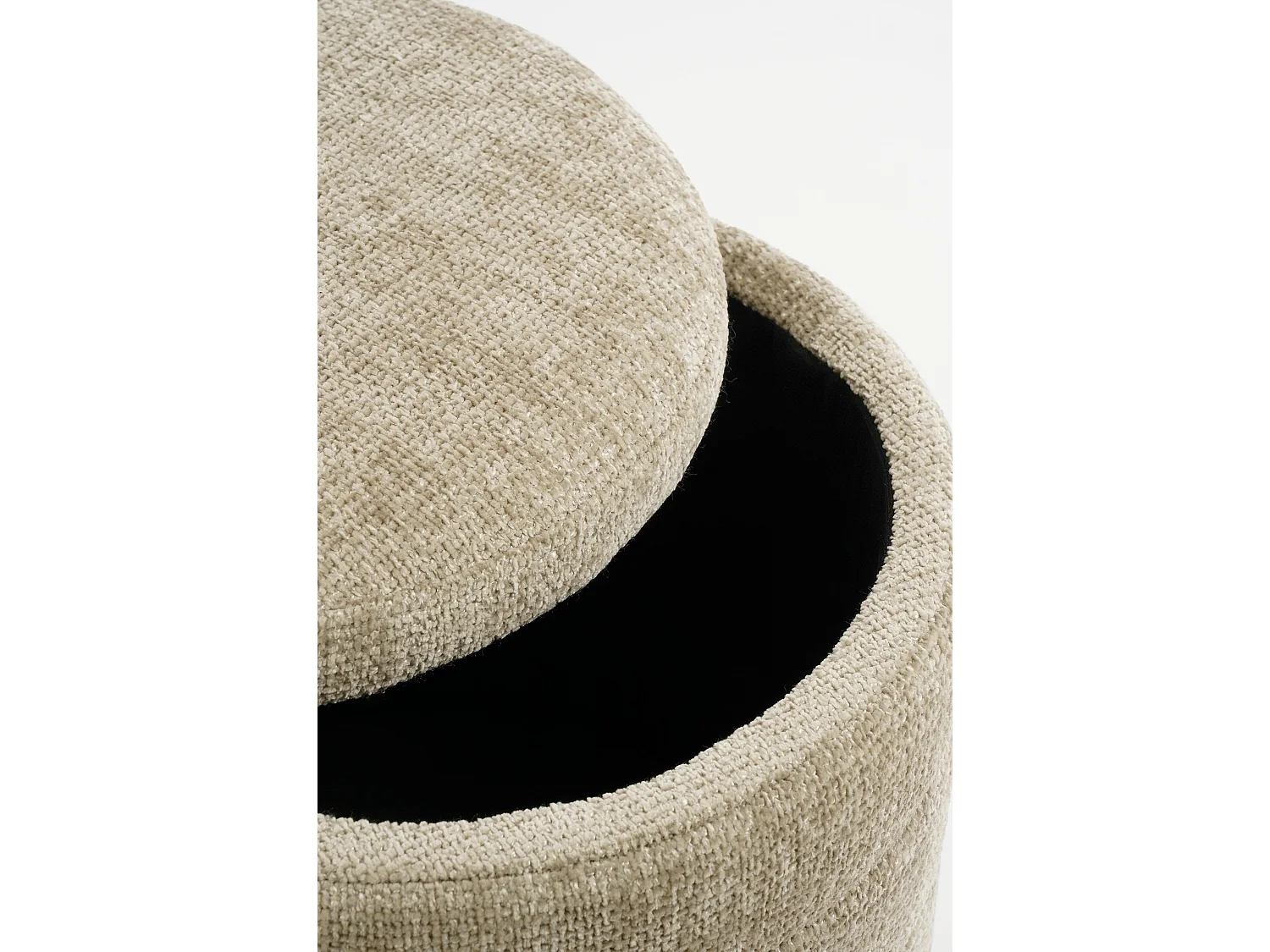 Opbergpoef van hout en schuim en polyester - 42 x 42 x 41 - Lichtgrijs -