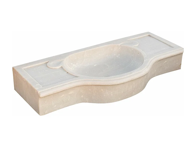 Vasque à Poser ÉTERNEL - Vasque en Marbre Blanc - Lavabo 100x46x15 cm