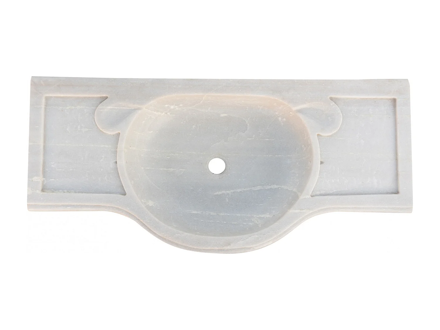 Vasque à Poser ÉTERNEL - Vasque en Marbre Blanc - Lavabo 100x46x15 cm