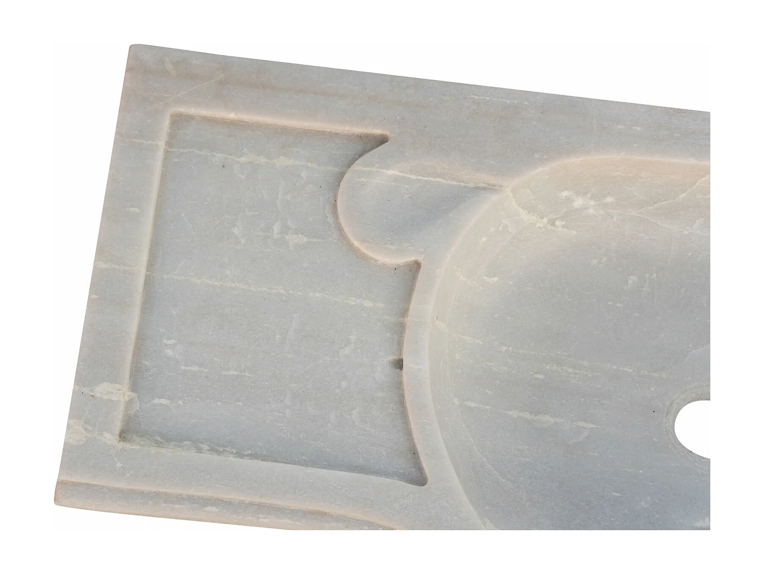 Vasque à Poser ÉTERNEL - Vasque en Marbre Blanc - Lavabo 100x46x15 cm