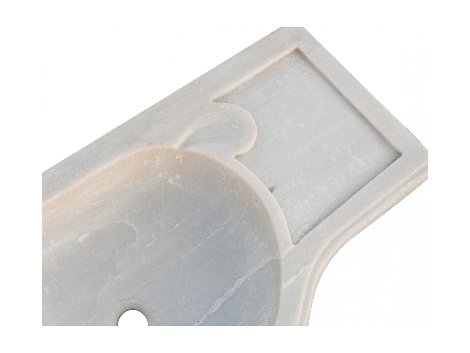 Vasque à Poser ÉTERNEL - Vasque en Marbre Blanc - Lavabo 100x46x15 cm