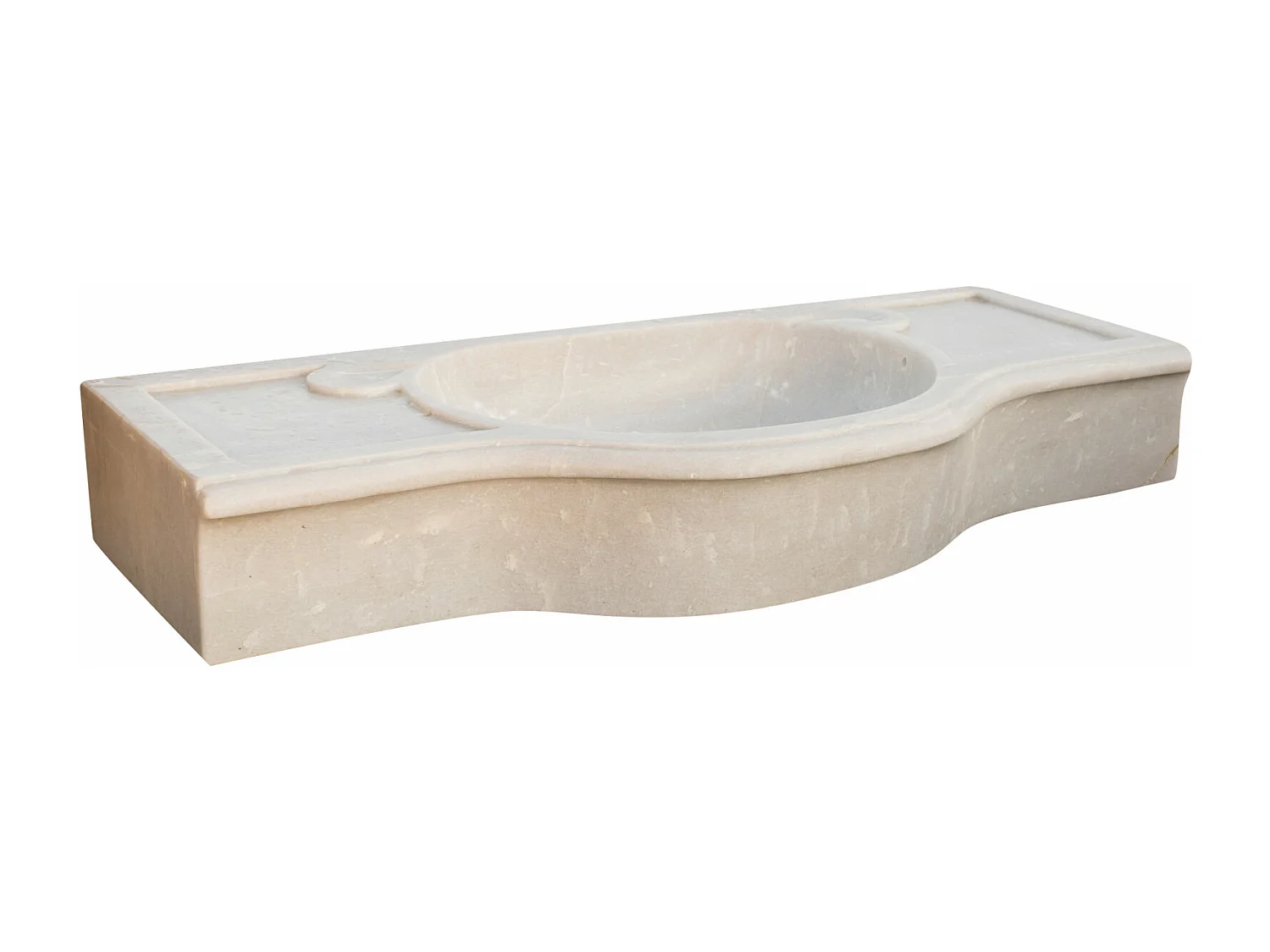 Vasque à Poser ÉTERNEL - Vasque en Marbre Blanc - Lavabo 100x46x15 cm