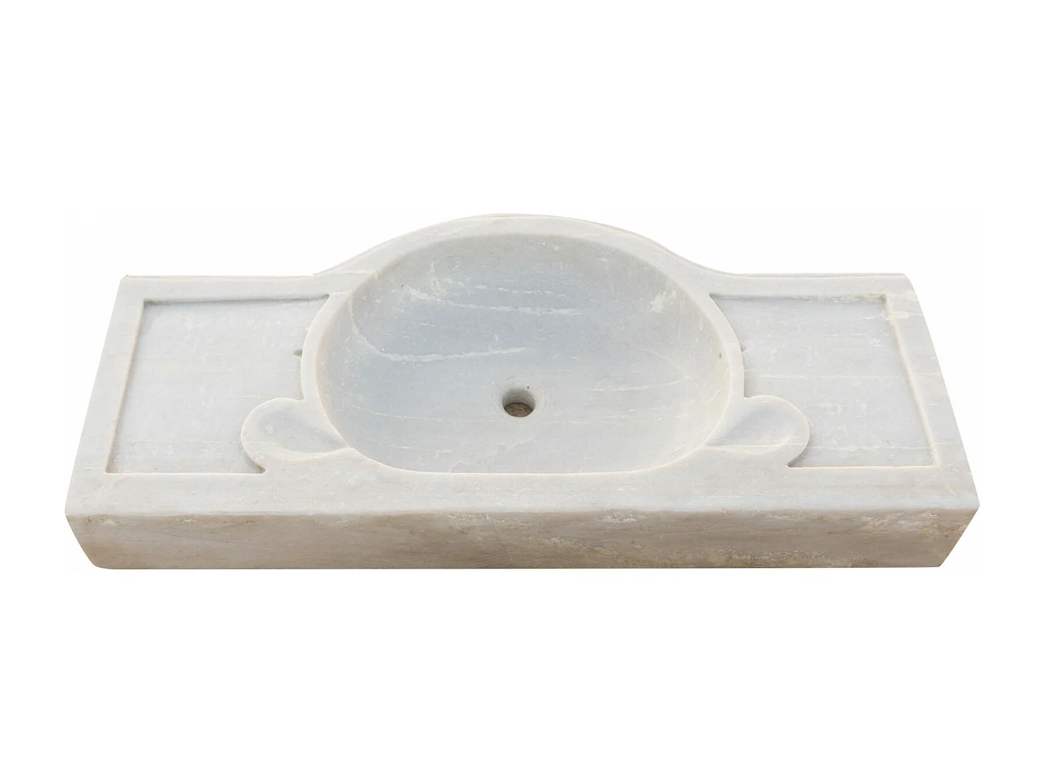 Vasque à Poser ÉTERNEL - Vasque en Marbre Blanc - Lavabo 100x46x15 cm