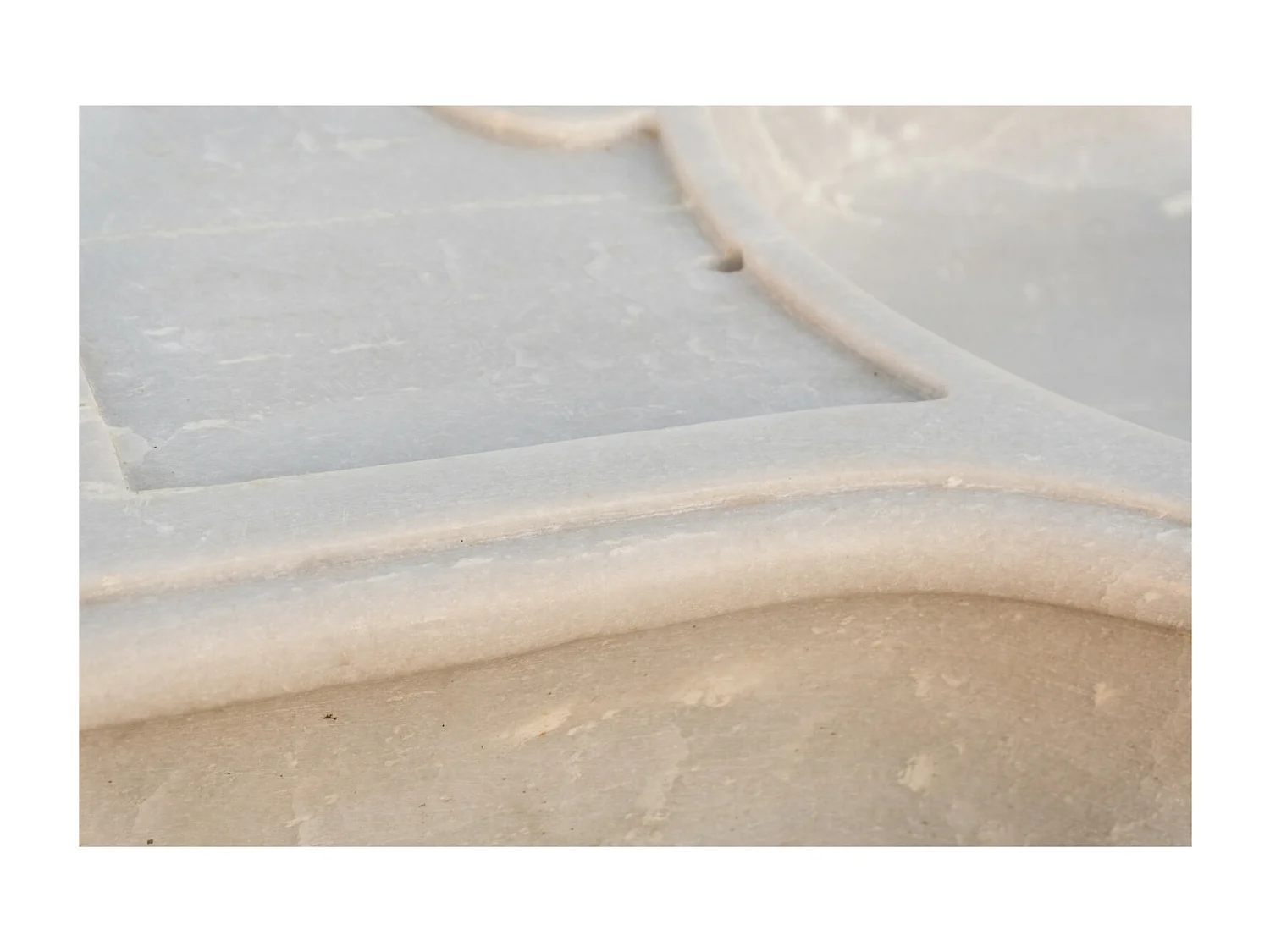 Vasque à Poser ÉTERNEL - Vasque en Marbre Blanc - Lavabo 100x46x15 cm