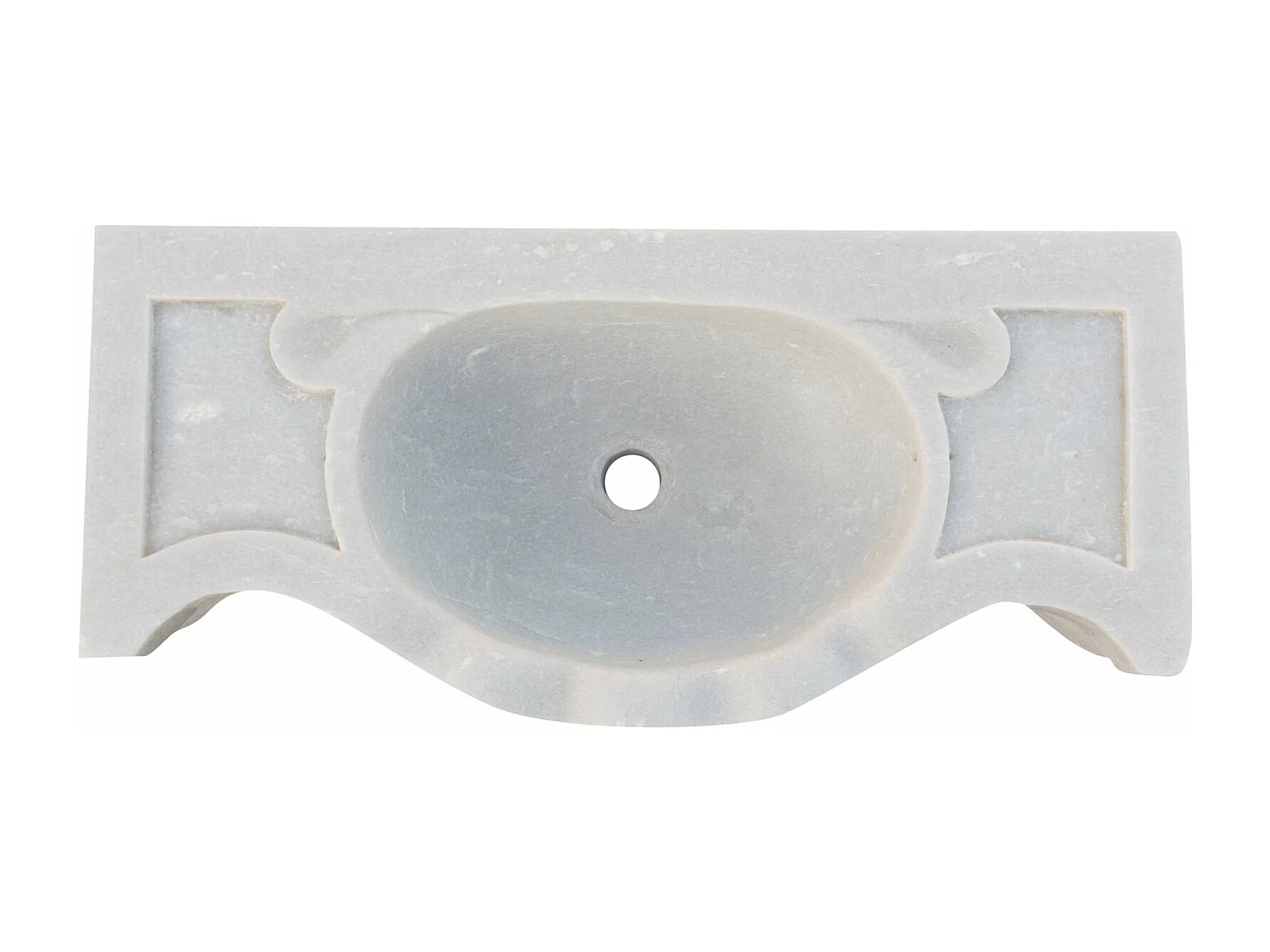 Vasque à Poser ÉCLAT - Vasque en Marbre Blanc - Lavabo 70x33x17cm