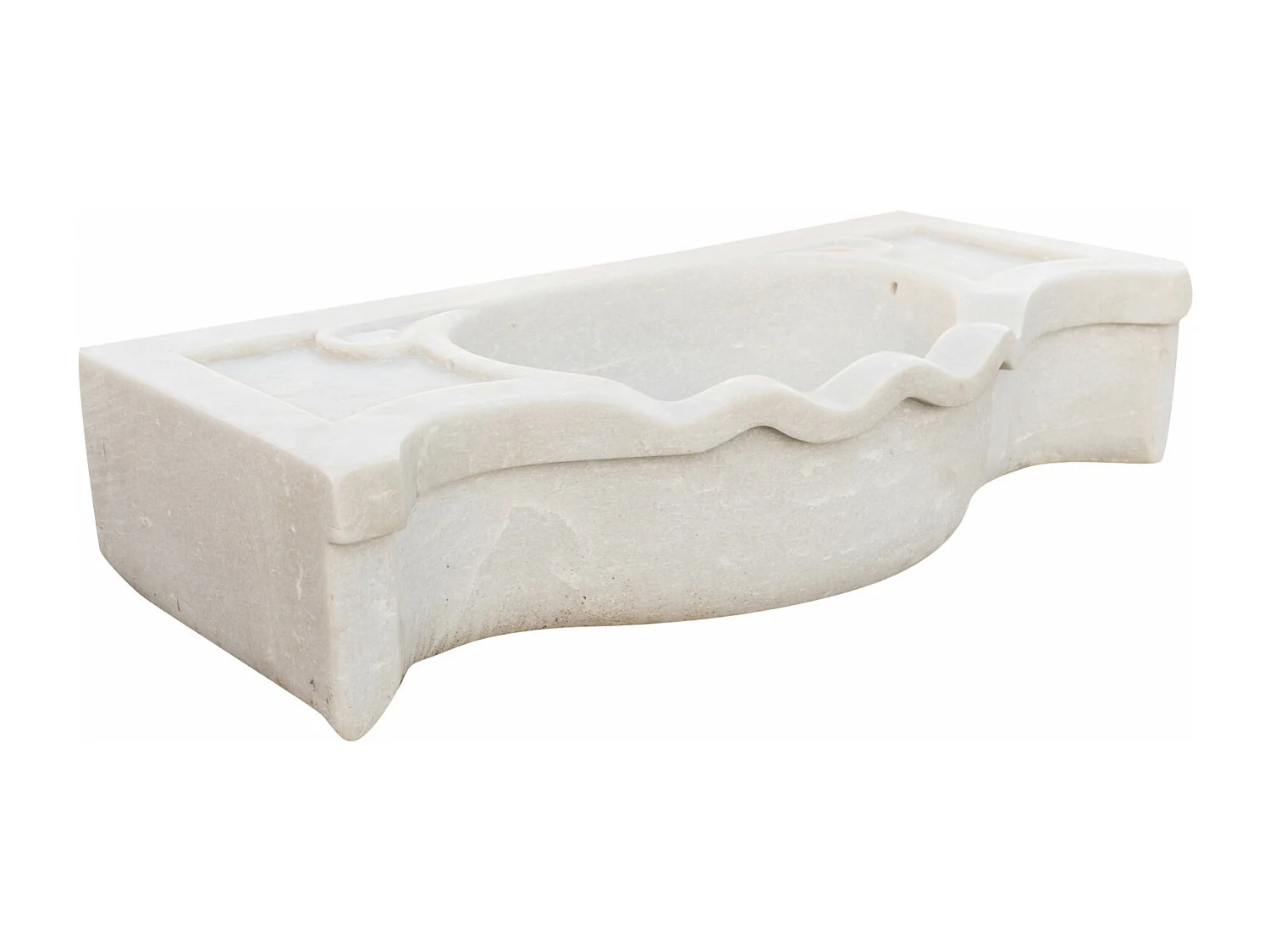 Vasque à Poser ÉCLAT - Vasque en Marbre Blanc - Lavabo 70x33x17cm