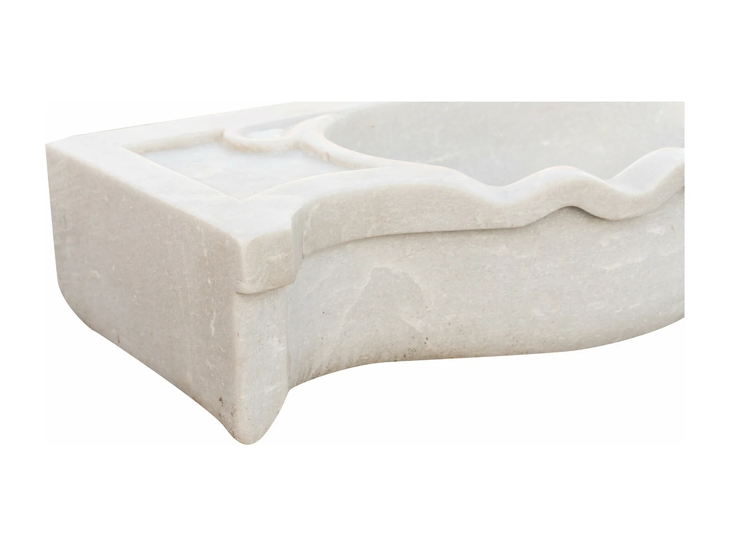 Vasque à Poser ÉCLAT - Vasque en Marbre Blanc - Lavabo 70x33x17cm