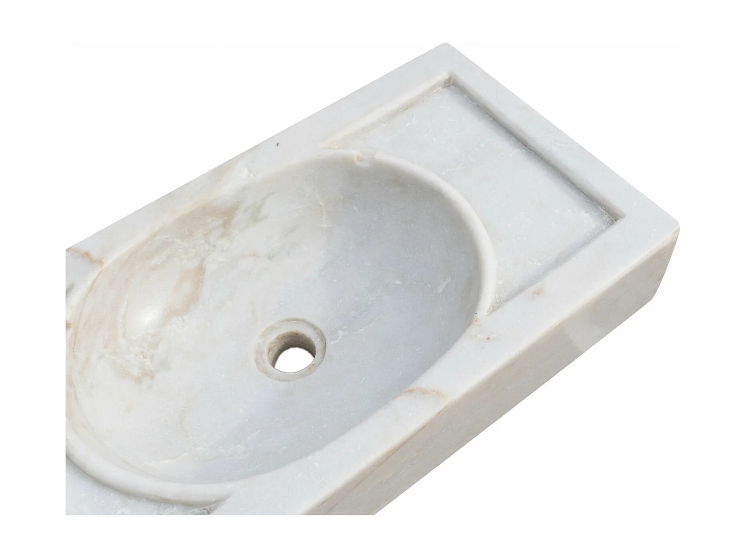 Vasque à Poser HARMONIE - Vasque en Marbre Blanc - Lavabo 69 x 12 x 35 cm