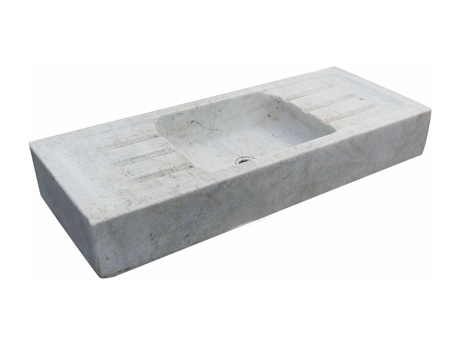 Vasque à Poser LUXE - Vasque en Marbre Blanc - Lavabo 102x41x15 cm