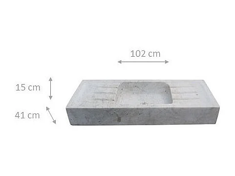 Vasque à Poser LUXE - Vasque en Marbre Blanc - Lavabo 102x41x15 cm