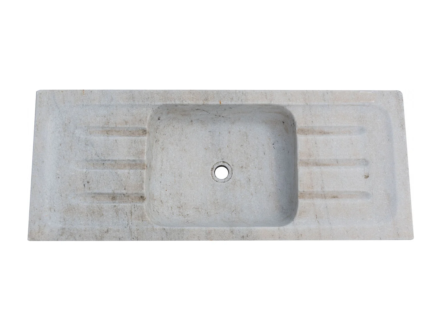 Vasque à Poser LUXE - Vasque en Marbre Blanc - Lavabo 102x41x15 cm