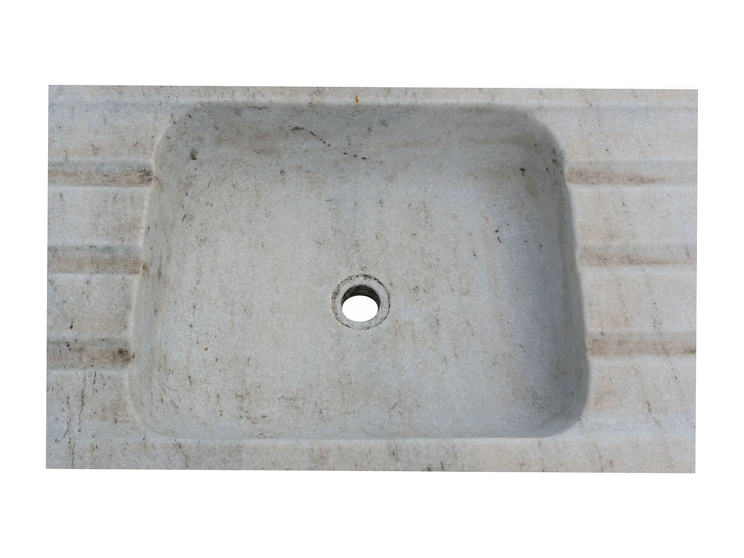 Vasque à Poser LUXE - Vasque en Marbre Blanc - Lavabo 102x41x15 cm