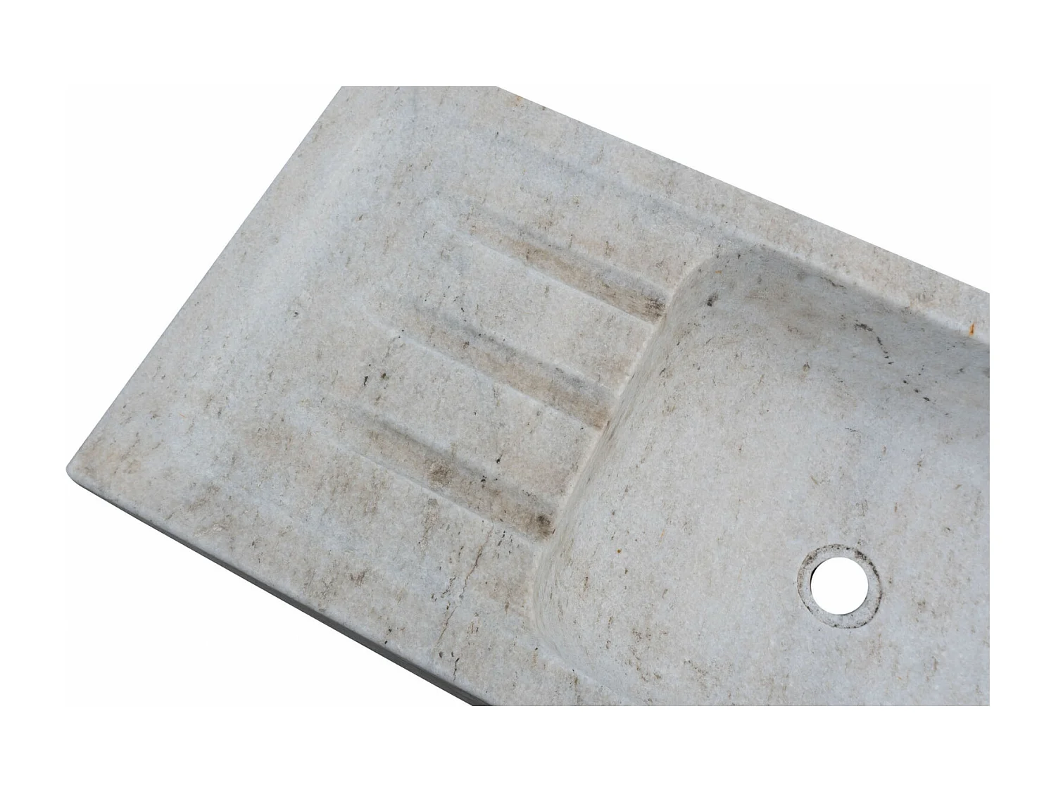 Vasque à Poser LUXE - Vasque en Marbre Blanc - Lavabo 102x41x15 cm