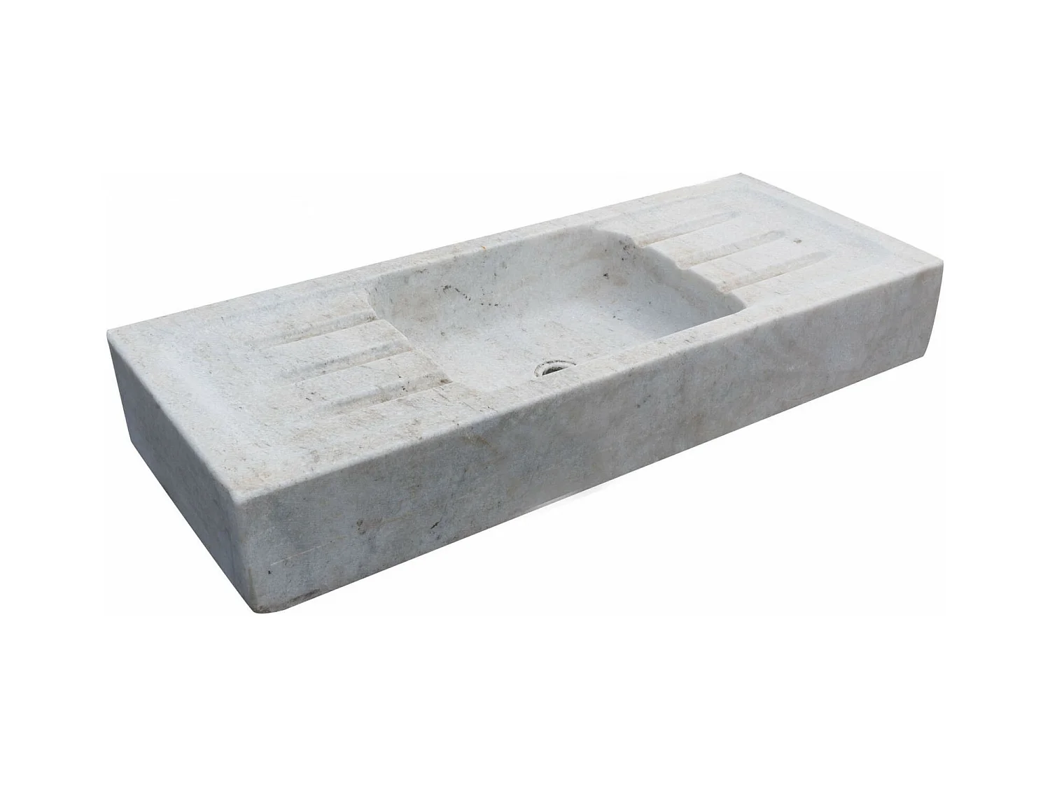 Vasque à Poser LUXE - Vasque en Marbre Blanc - Lavabo 102x41x15 cm