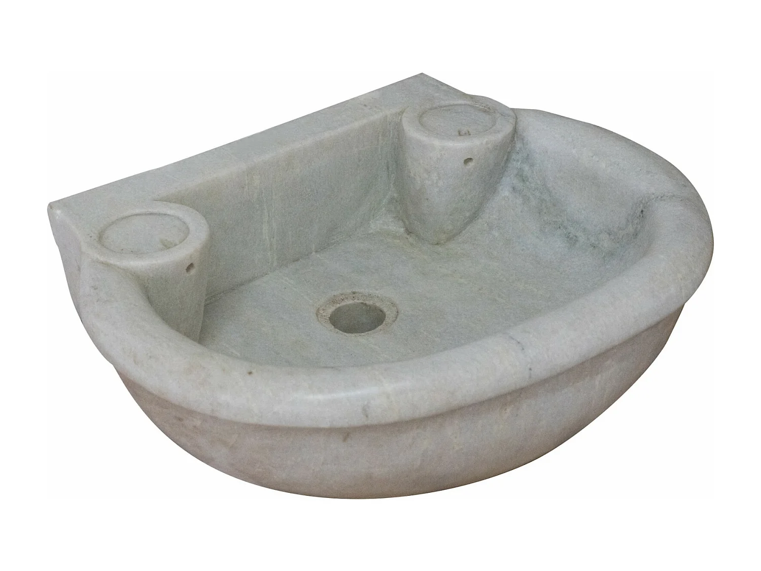 Vasque à Poser AURA - Vasque en Marbre Blanc - Lavabo 50 x 40 x 15 cm