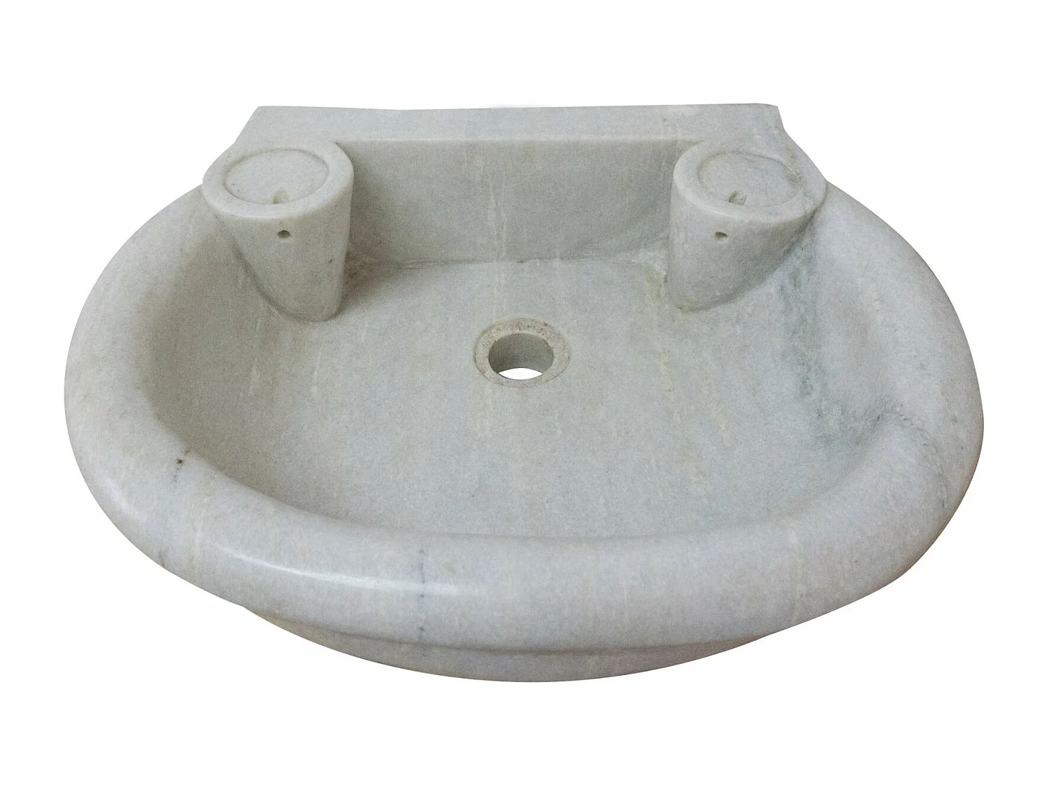 Vasque à Poser AURA - Vasque en Marbre Blanc - Lavabo 50 x 40 x 15 cm