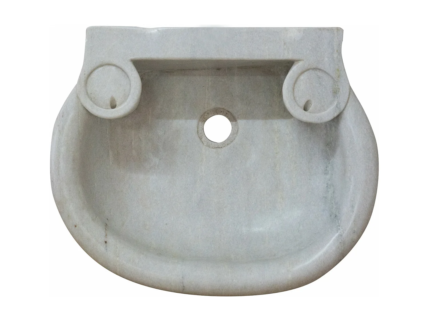 Vasque à Poser AURA - Vasque en Marbre Blanc - Lavabo 50 x 40 x 15 cm