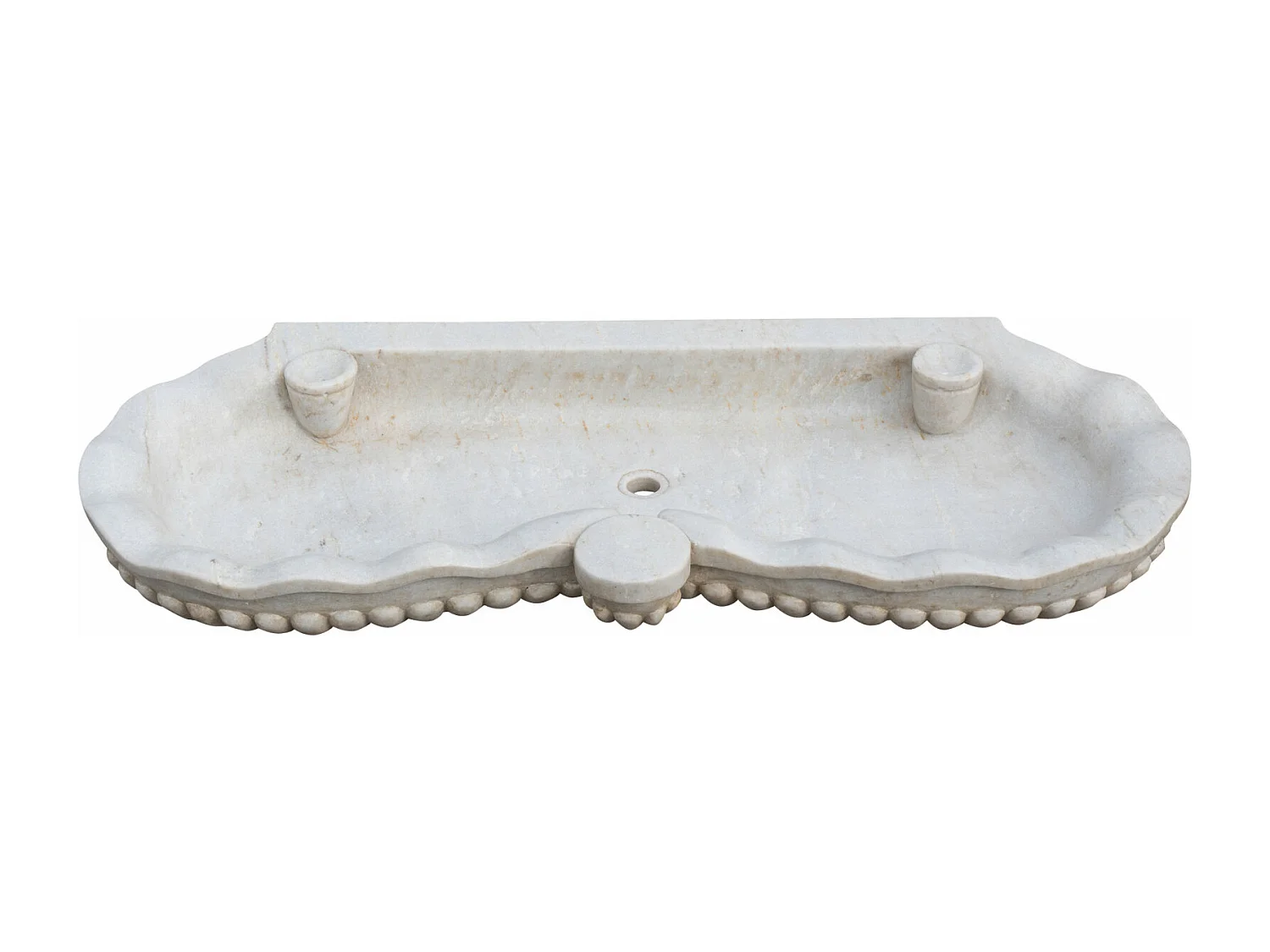 Vasque à Poser SÉRÉNITÉ - Vasque en marbre blanc - Lavabo 120 x 56 x 15 cm