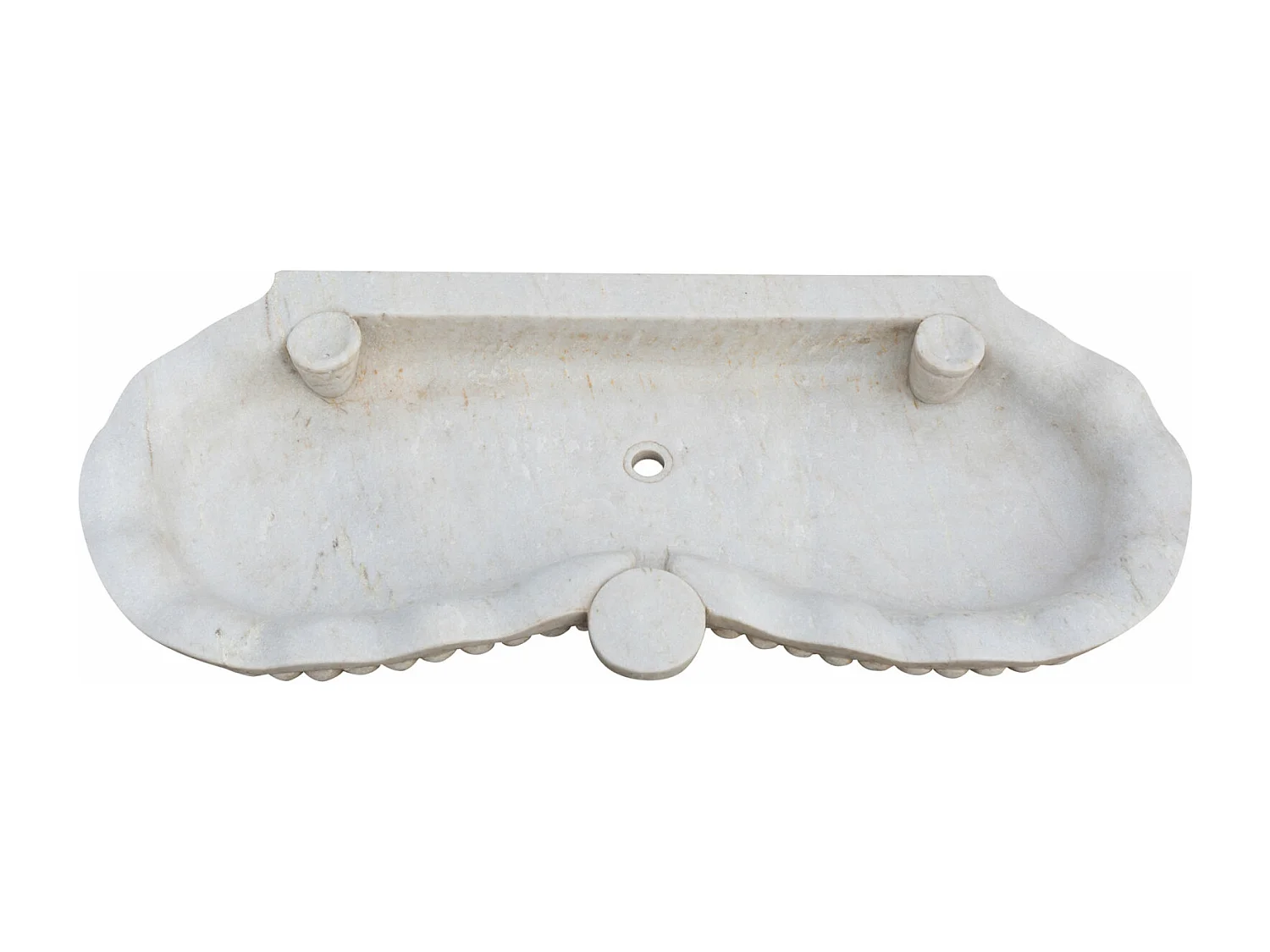 Vasque à Poser SÉRÉNITÉ - Vasque en marbre blanc - Lavabo 120 x 56 x 15 cm