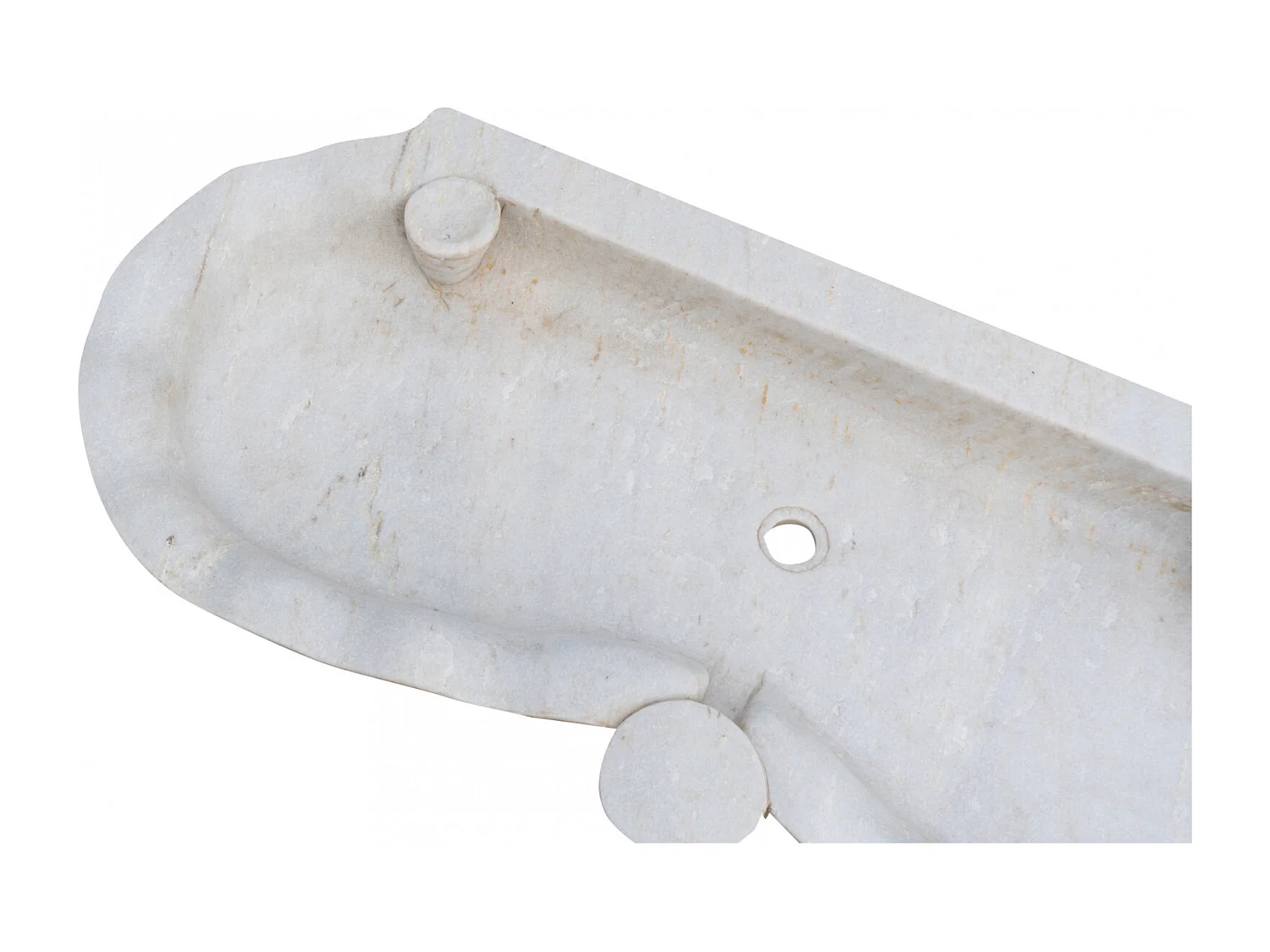 Vasque à Poser SÉRÉNITÉ - Vasque en marbre blanc - Lavabo 120 x 56 x 15 cm