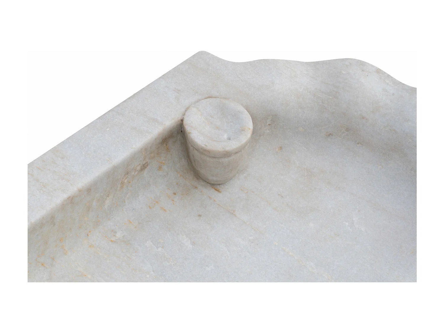 Vasque à Poser SÉRÉNITÉ - Vasque en marbre blanc - Lavabo 120 x 56 x 15 cm