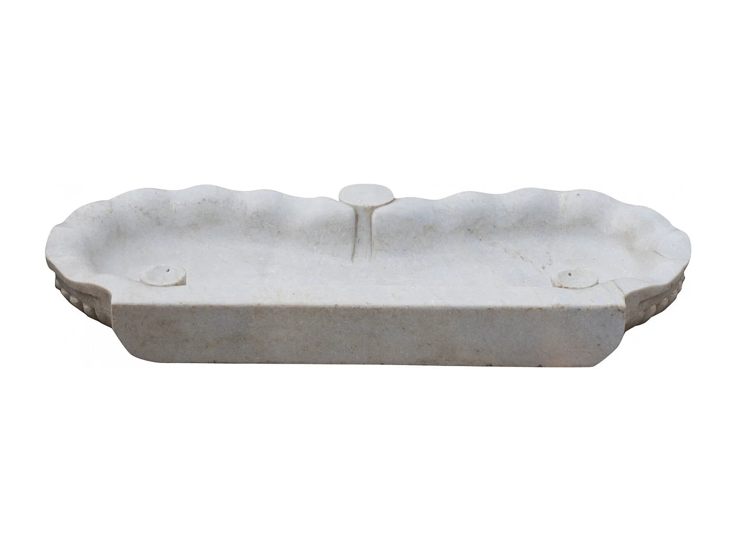 Vasque à Poser SÉRÉNITÉ - Vasque en marbre blanc - Lavabo 120 x 56 x 15 cm