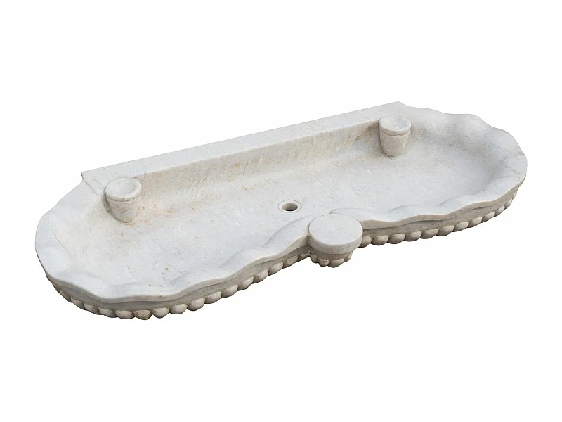 Vasque à Poser SÉRÉNITÉ - Vasque en marbre blanc - Lavabo 120 x 56 x 15 cm
