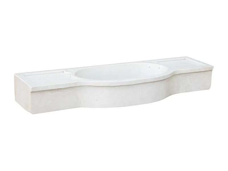 Vasque à Poser PURETÉ  - Vasque en Marbre Blanc - Lavabo 133 x 43 x 18 cm