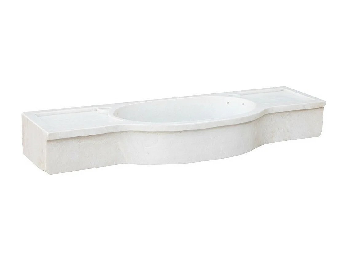Vasque à Poser PURETÉ  - Vasque en Marbre Blanc - Lavabo 133 x 43 x 18 cm