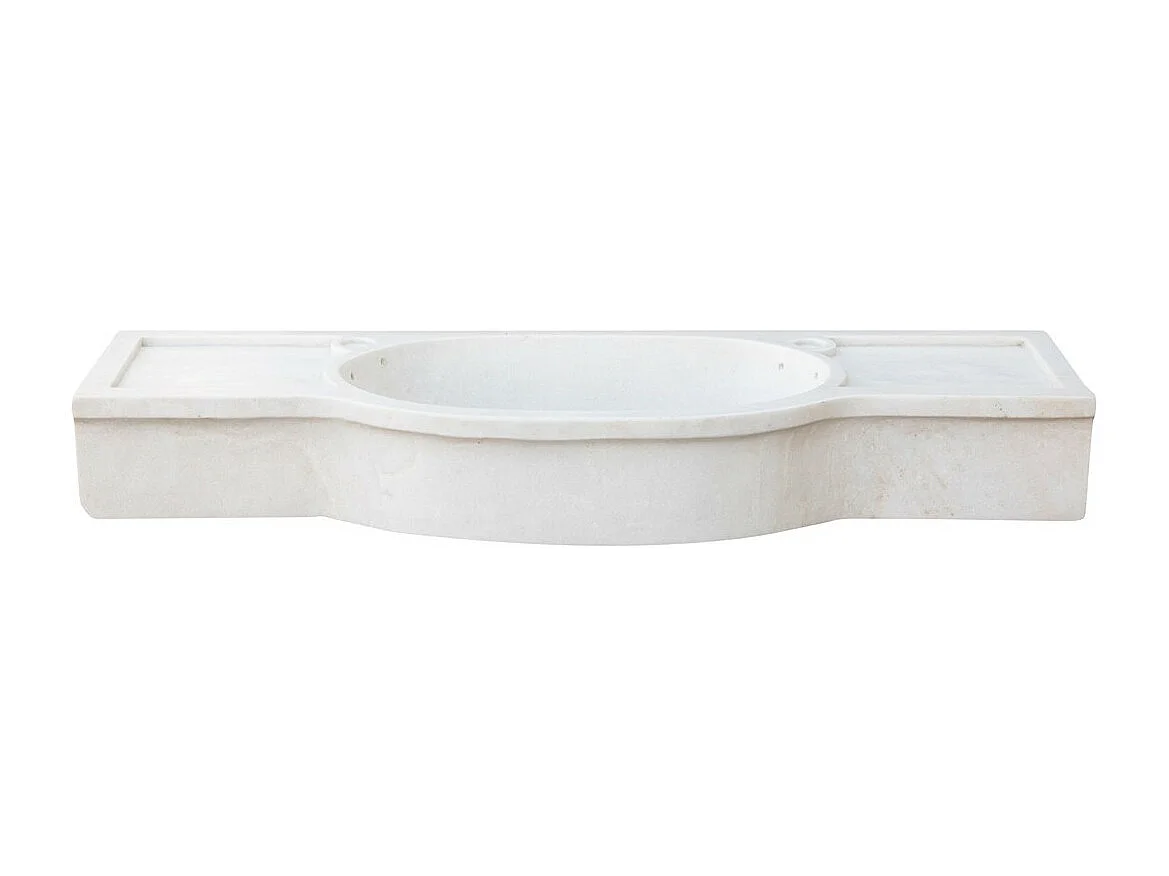 Vasque à Poser PURETÉ  - Vasque en Marbre Blanc - Lavabo 133 x 43 x 18 cm
