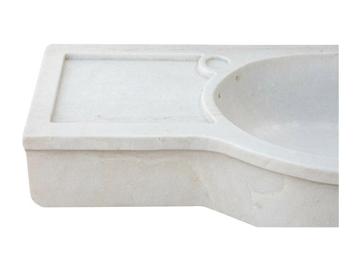 Vasque à Poser PURETÉ  - Vasque en Marbre Blanc - Lavabo 133 x 43 x 18 cm