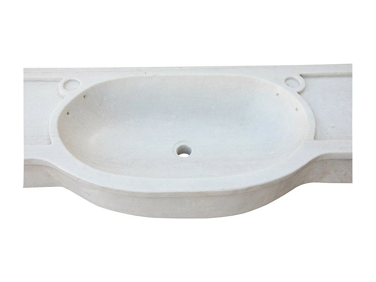 Vasque à Poser PURETÉ  - Vasque en Marbre Blanc - Lavabo 133 x 43 x 18 cm