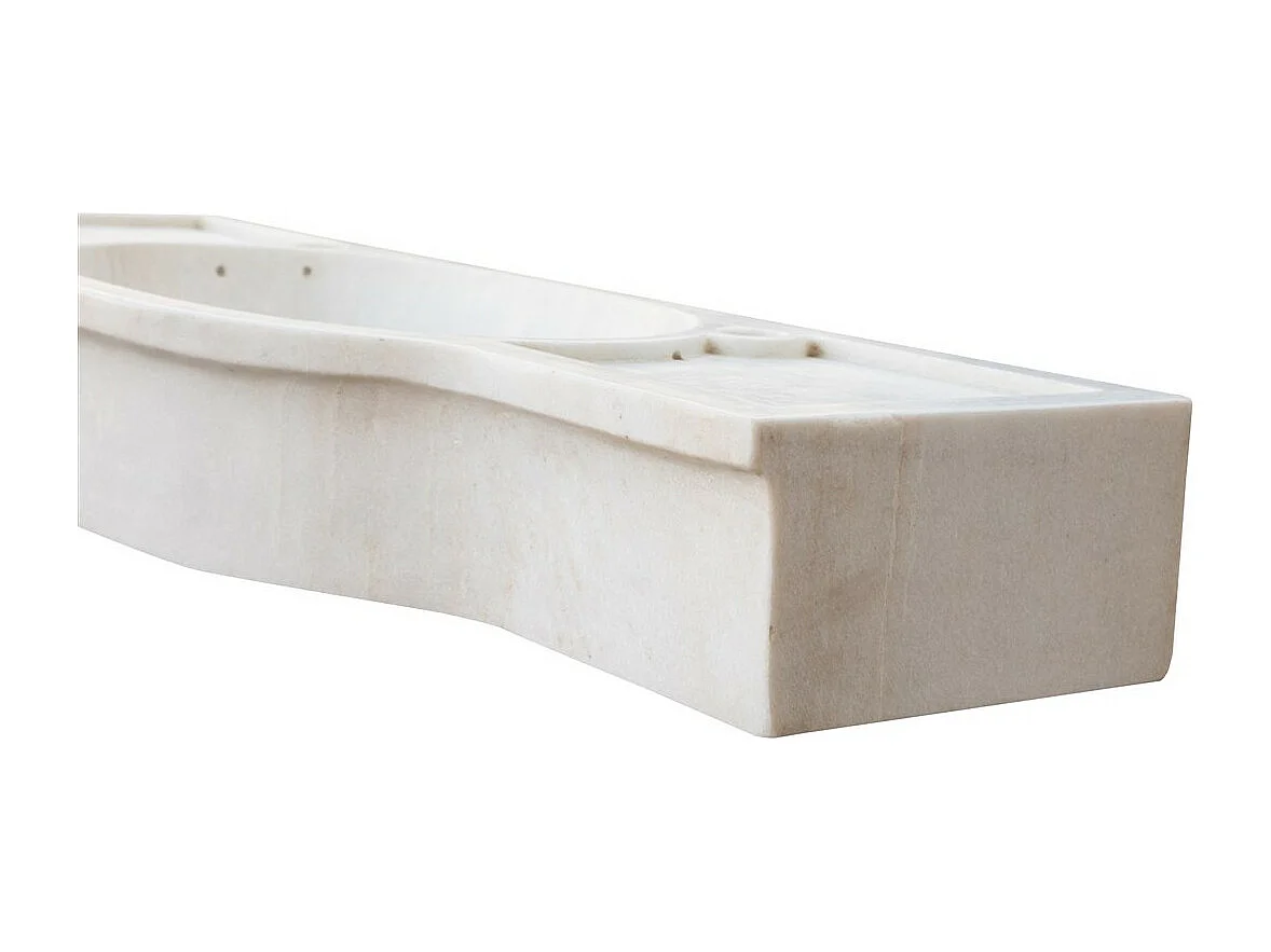 Vasque à Poser PURETÉ  - Vasque en Marbre Blanc - Lavabo 133 x 43 x 18 cm