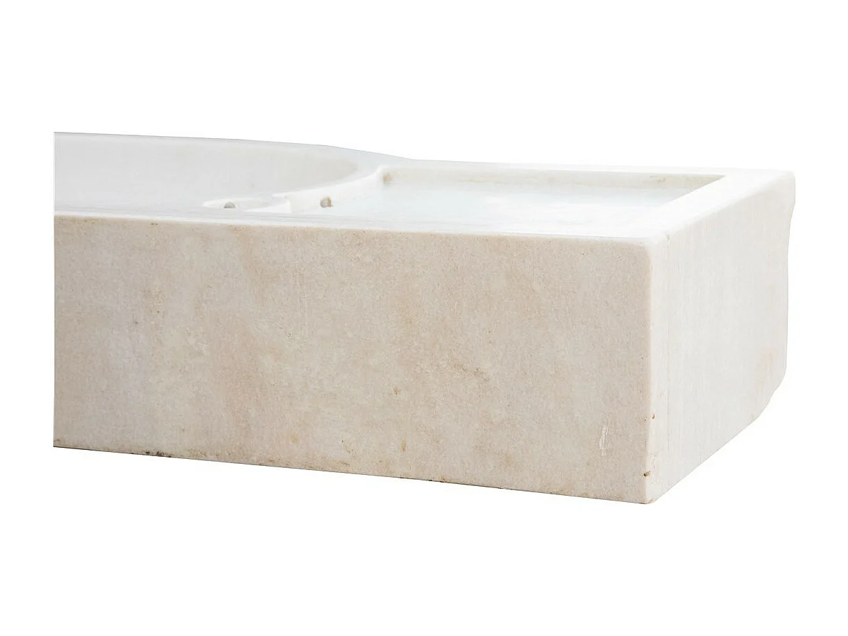 Vasque à Poser PURETÉ  - Vasque en Marbre Blanc - Lavabo 133 x 43 x 18 cm