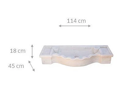 Vasque à Poser MAGNIFIQUE - Vasque en Marbre Blanc - Lavabo 114 x 45 x 18,5 cm