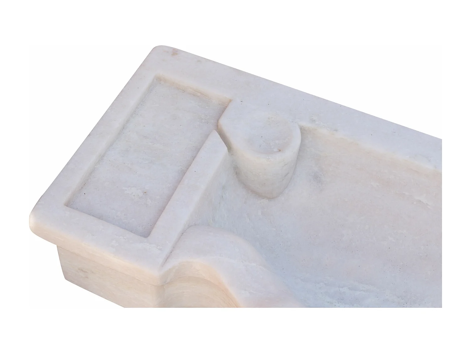 Vasque à Poser MAGNIFIQUE - Vasque en Marbre Blanc - Lavabo 114 x 45 x 18,5 cm