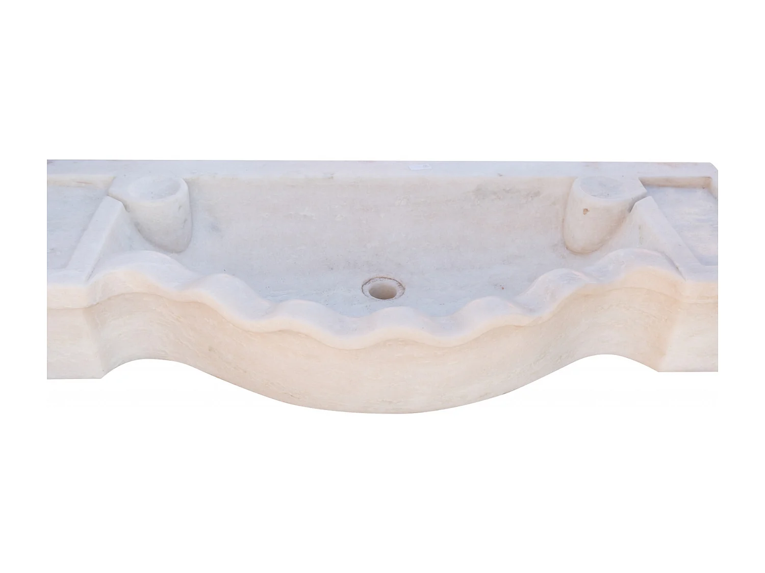 Vasque à Poser MAGNIFIQUE - Vasque en Marbre Blanc - Lavabo 114 x 45 x 18,5 cm