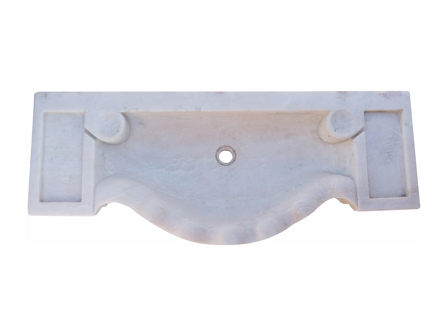 Vasque à Poser MAGNIFIQUE - Vasque en Marbre Blanc - Lavabo 114 x 45 x 18,5 cm