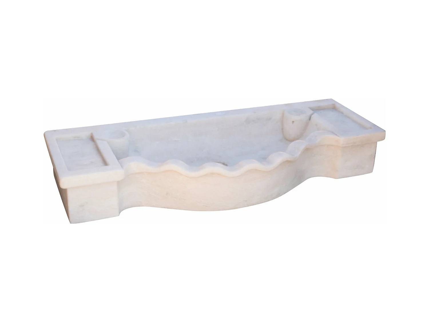 Vasque à Poser MAGNIFIQUE - Vasque en Marbre Blanc - Lavabo 114 x 45 x 18,5 cm