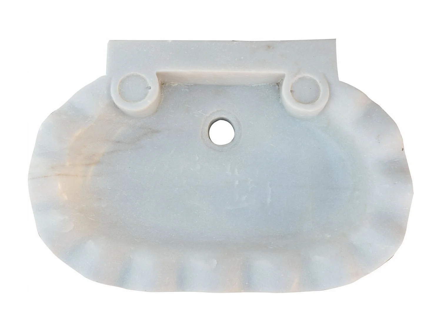 BISCOTTINI Vasque à poser en Marbre - Vasque finition Blanc Antique - Lavabo pour Salle de Bain - 58x39x13cm