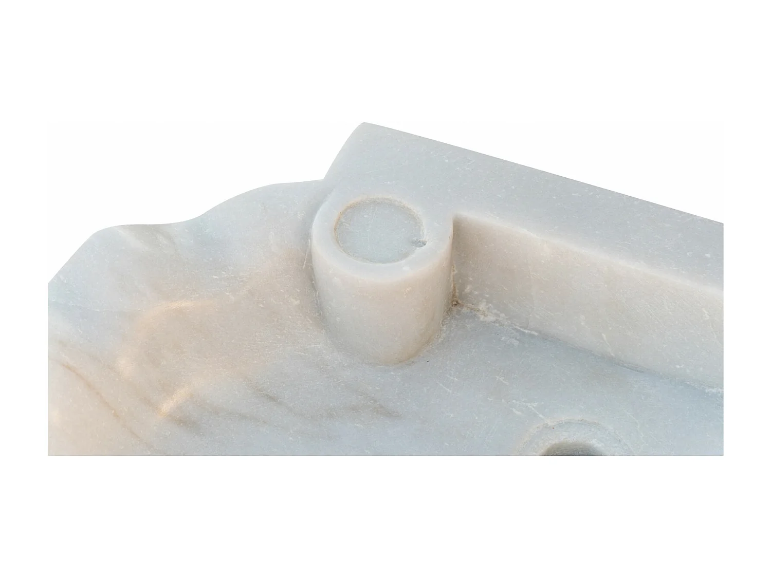 BISCOTTINI Vasque à poser en Marbre - Vasque finition Blanc Antique - Lavabo pour Salle de Bain - 58x39x13cm