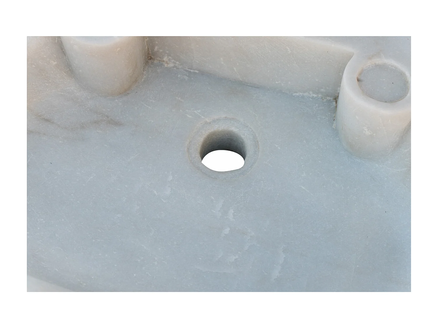 BISCOTTINI Vasque à poser en Marbre - Vasque finition Blanc Antique - Lavabo pour Salle de Bain - 58x39x13cm