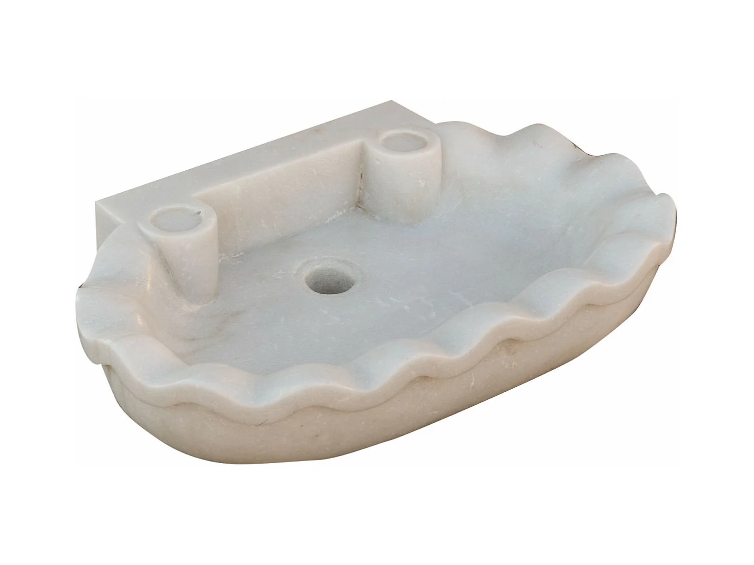 BISCOTTINI Lavabo da appoggio in Marmo - Lavabo con finitura Bianco Antico - Lavabo per Bagno - 58x39x13cm