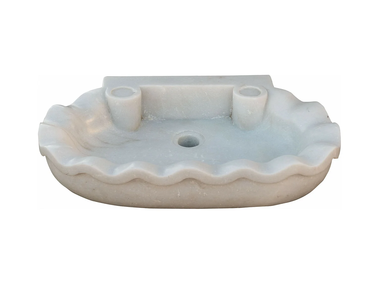 BISCOTTINI Lavabo da appoggio in Marmo - Lavabo con finitura Bianco Antico - Lavabo per Bagno - 58x39x13cm
