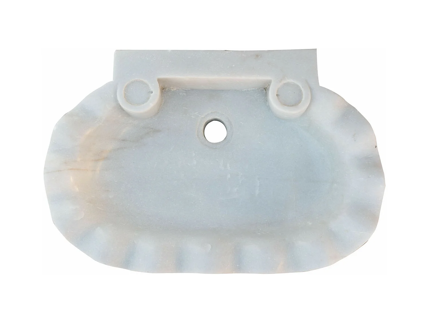 BISCOTTINI Lavabo da appoggio in Marmo - Lavabo con finitura Bianco Antico - Lavabo per Bagno - 58x39x13cm