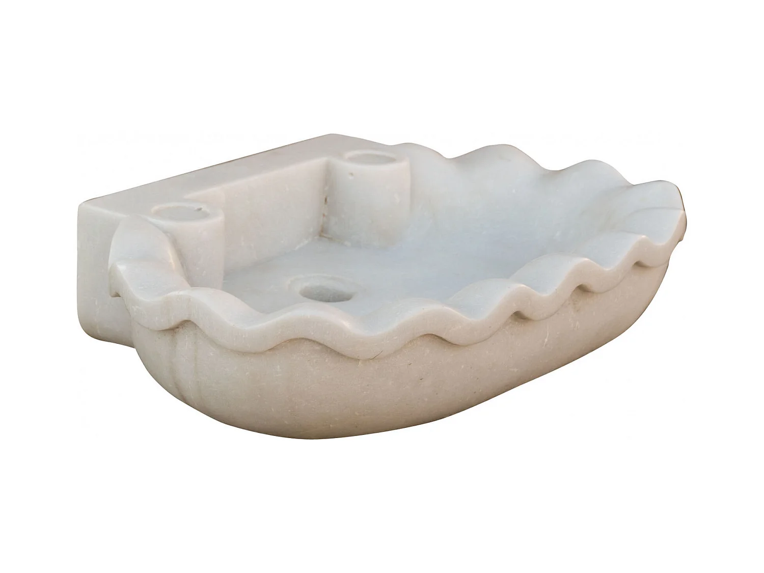 BISCOTTINI Lavabo da appoggio in Marmo - Lavabo con finitura Bianco Antico - Lavabo per Bagno - 58x39x13cm